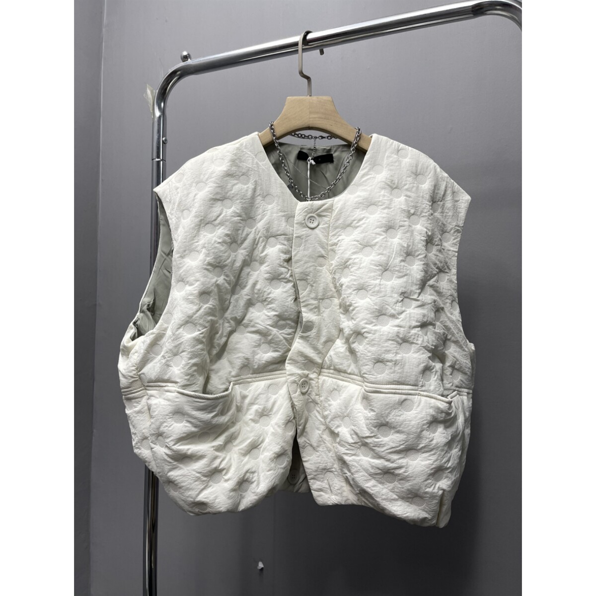 小众设计感立体花朵无袖夹棉马甲外套女秋冬新款宽松百搭坎肩上衣