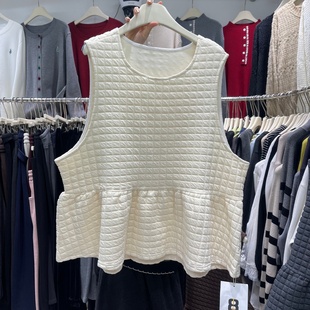 2025秋冬新款学院风坎肩背心马甲女ins减龄花边设计感简约马夹潮