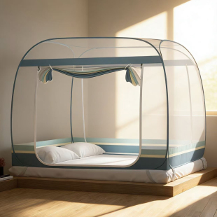 2026新款蚊帐蒙古包家用卧室1米5单人一体全罩式儿童免安装蚊帐