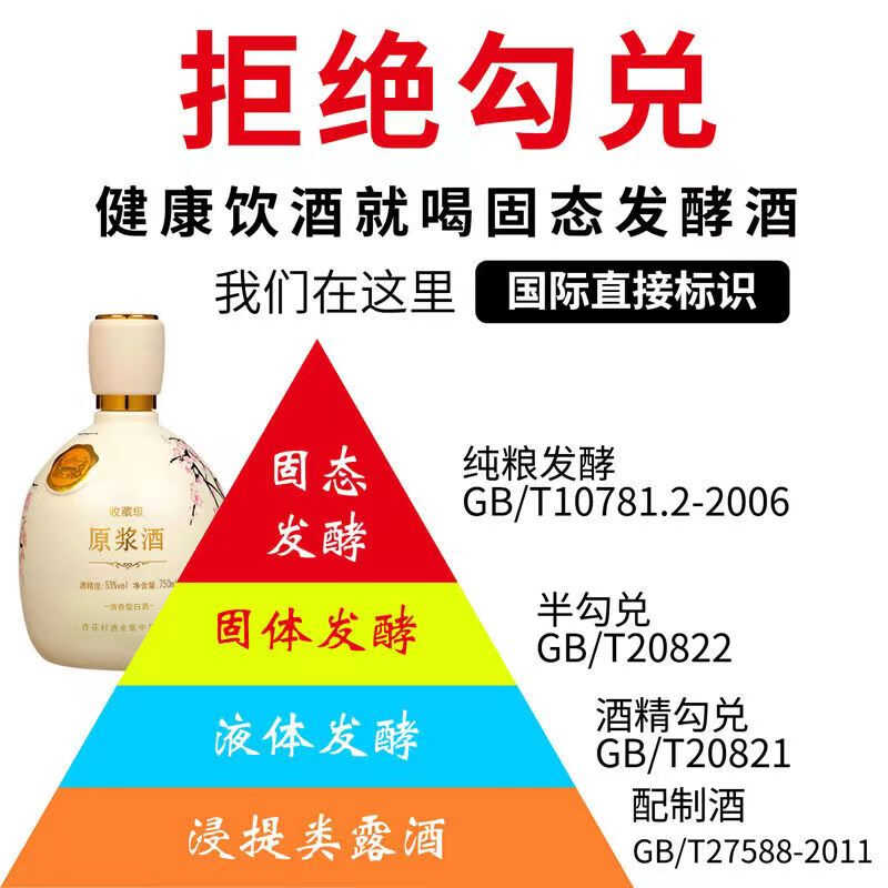 山西纯粮原浆酒53度750ml清香型白酒整箱批发高粱老酒