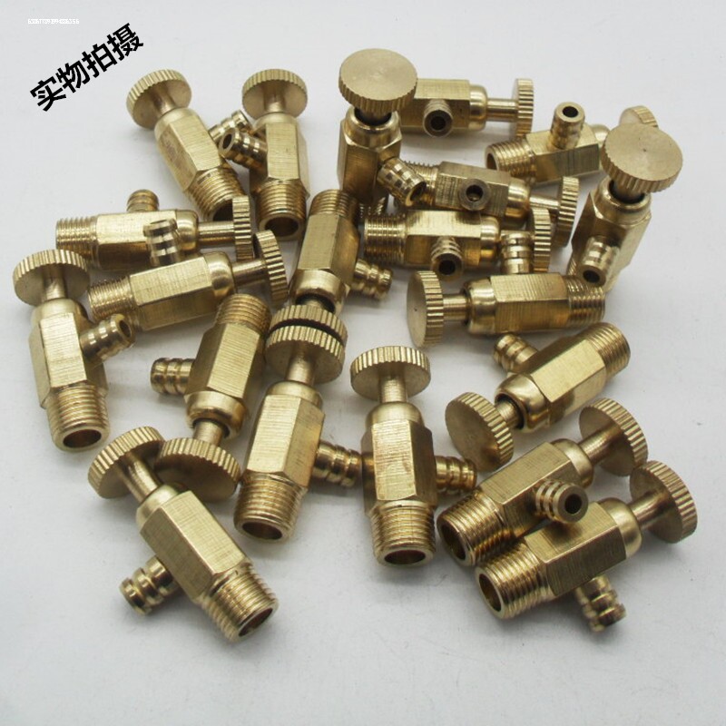 全铜手动放气阀老式暖气片排气阀1分带咀水泵空调泄气阀家用堵头