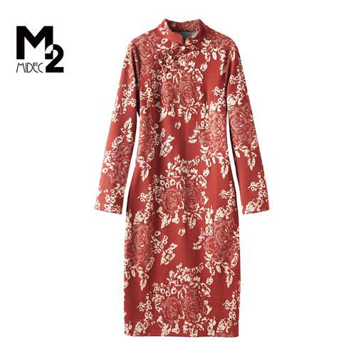 M2品牌新中式妈妈春秋旗袍连衣裙