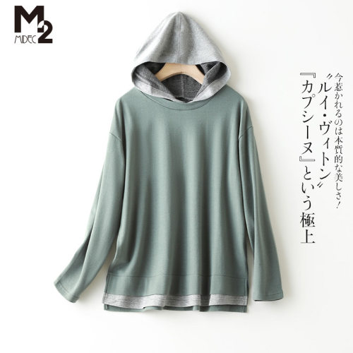 M2女装春秋妈妈上衣连帽t恤女