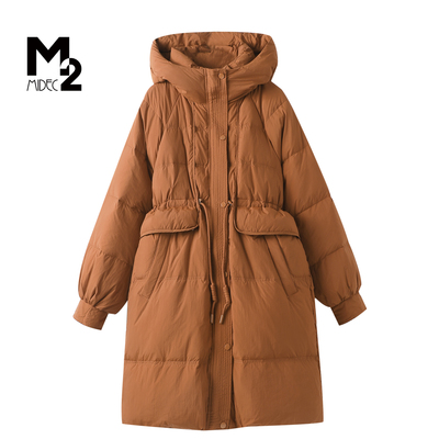 M2女装中老年妈妈装连帽羽绒服