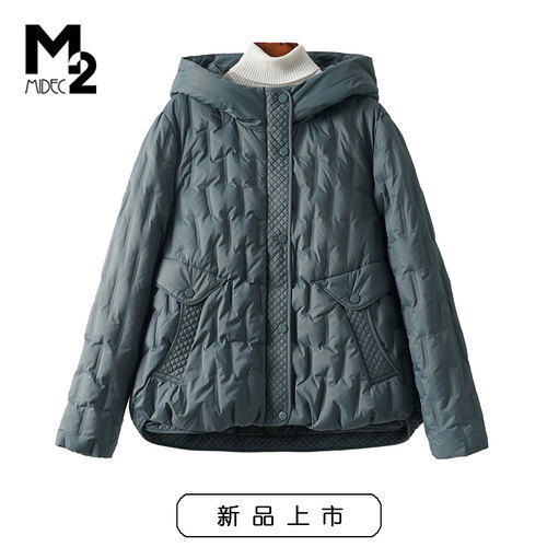 羽绒外套M2妈妈防寒连帽羽绒服