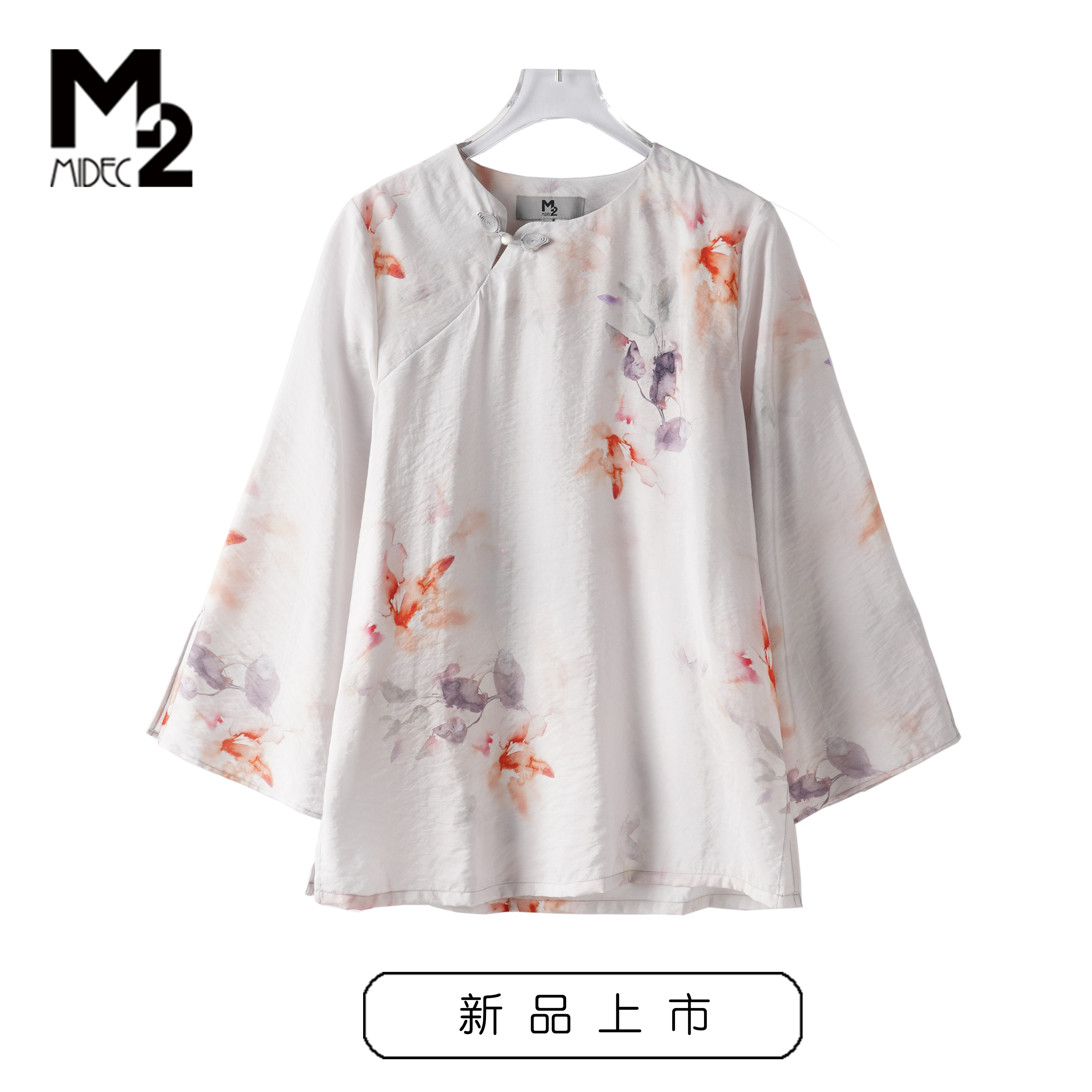 M2女装2025夏季新款宽松大码中年妈妈汉服中国风长袖上衣小衫