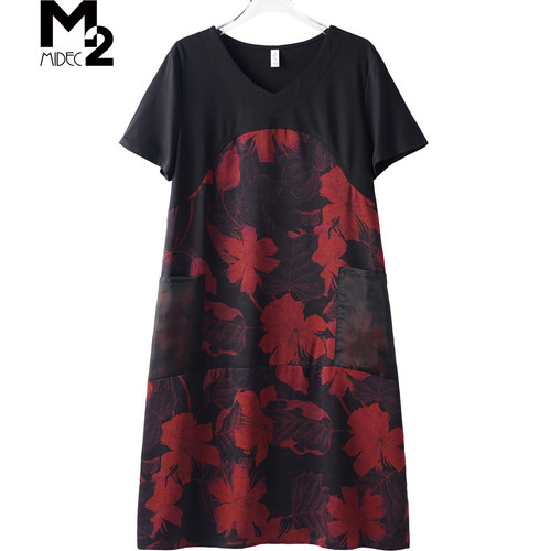M2女装夏新款印花连衣裙