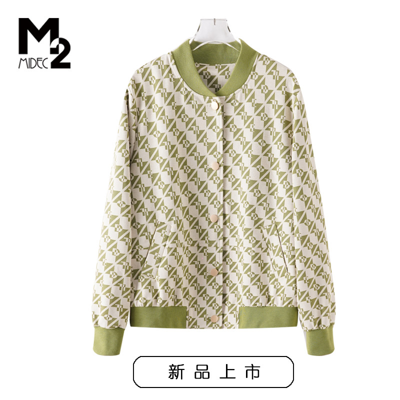 M2新款2024短款花纹夹克外套