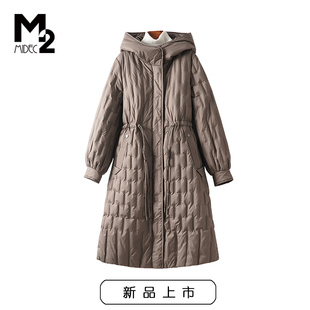 【断码清仓】M2宽松大码收腰显瘦中年妈妈中长款加厚连帽羽绒服