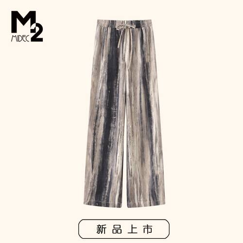 M2女装新款休闲雪纺长裤