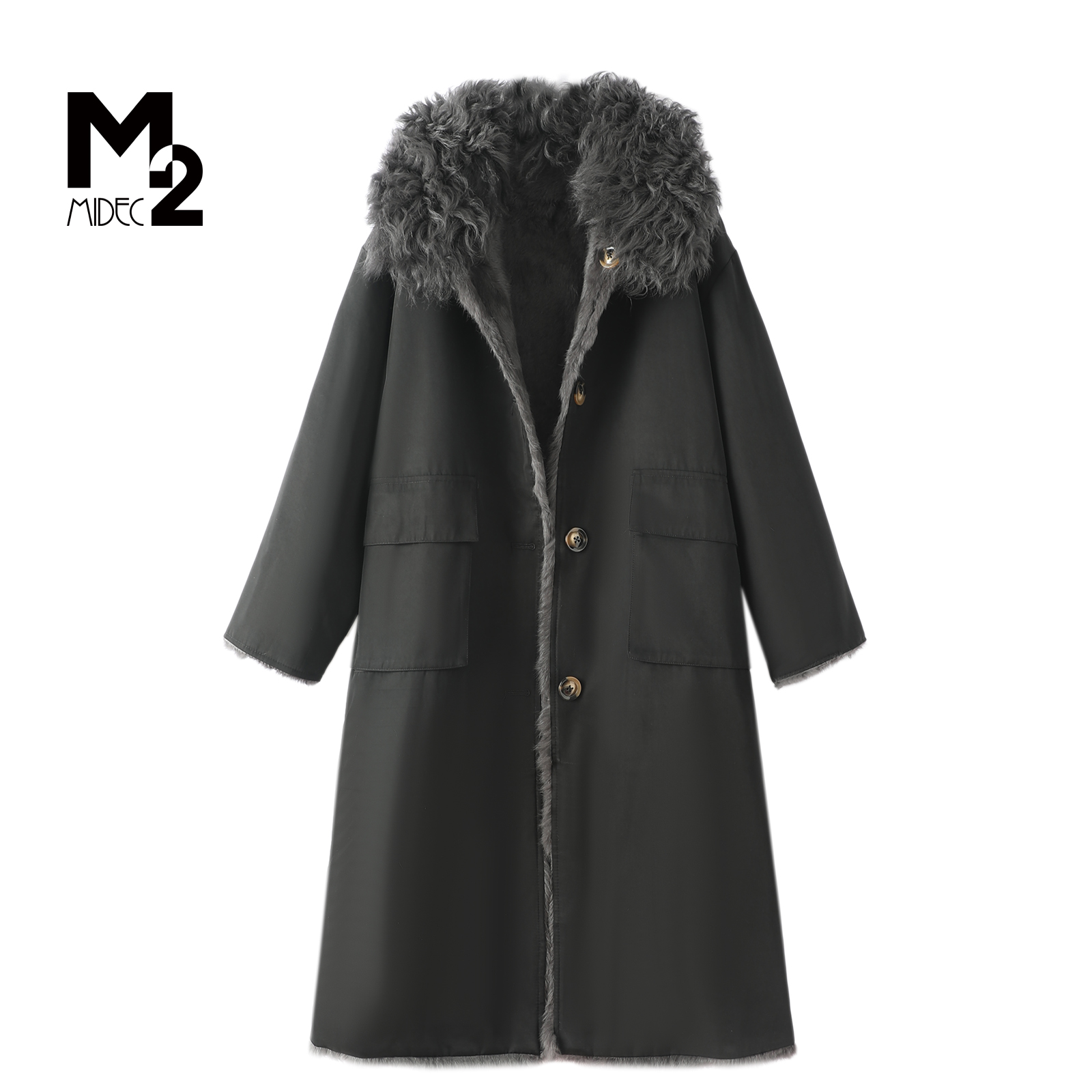 M2女装中年妈妈皮毛一体派克服