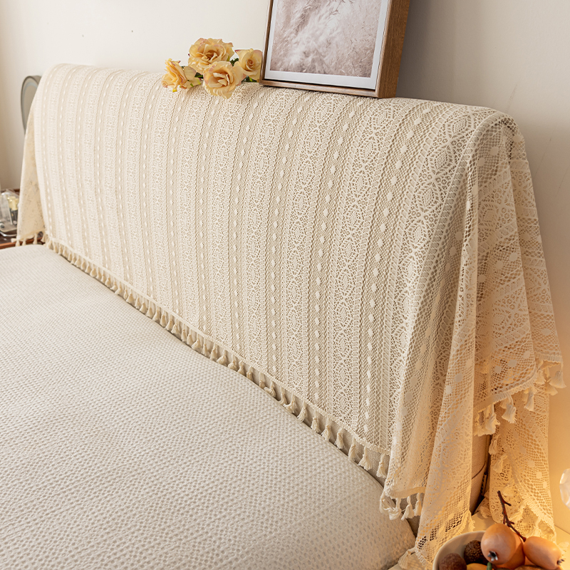 法式镂空流苏边卧室床头靠背盖巾沙发客厅电视柜茶几鞋柜防尘盖巾