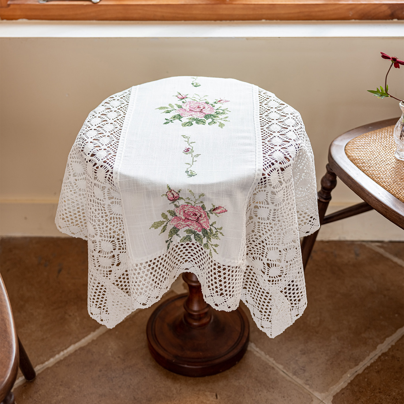 镂空蕾丝桌布钩花小圆桌盖布法式轻奢复古浪漫拍照茶几布台布纯白,居家布艺,桌布,淘宝优惠券,粉丝福利购,淘宝优惠卷