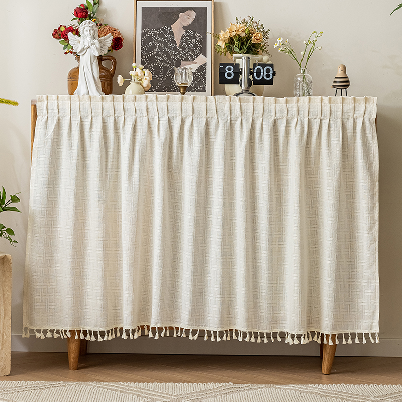 开放式柜子遮挡帘免打孔魔术贴鞋柜书柜防尘帘衣帽间杂物遮丑纱帘