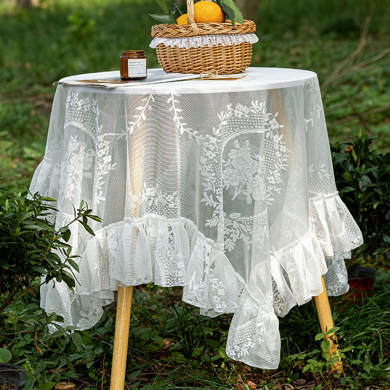 法式白色蕾丝桌布轻奢复古高级感美式餐桌布长方形茶几台布盖巾,居家布艺,桌布,淘宝优惠券,粉丝福利购,淘宝优惠卷