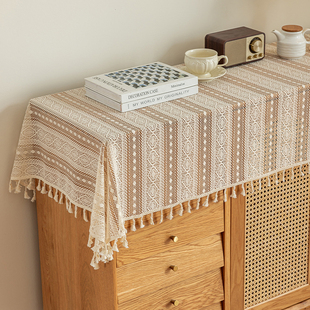 美式 餐边柜盖布家用长条餐桌布简约田园防尘盖巾 复古2025新款 法式