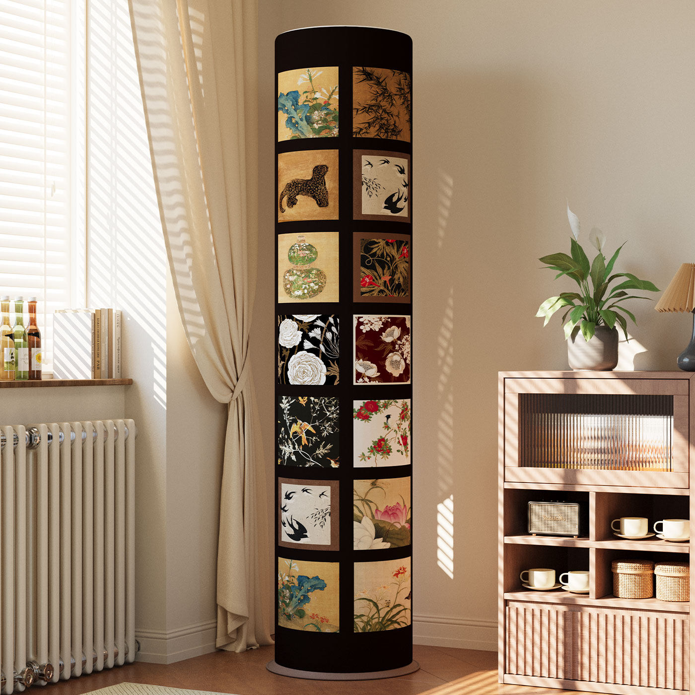 中古风空调罩圆形柜机防尘罩客厅圆柱形立式全包防尘套品牌通用