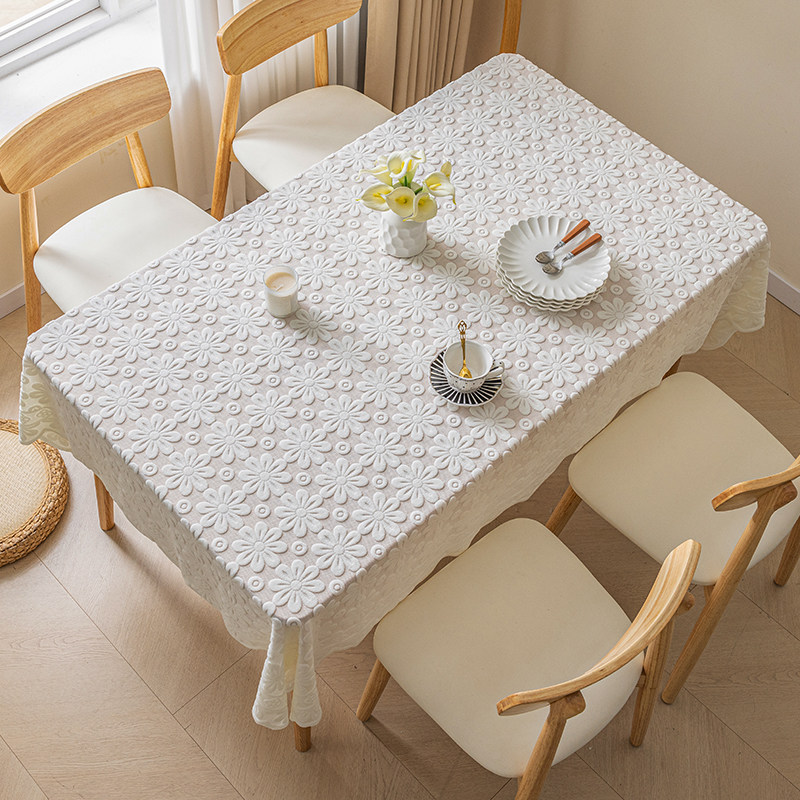 新款田园蕾丝桌布布艺米白简约茶几布书桌垫卧室台布长方形盖布,居家布艺,桌布,淘宝优惠券,粉丝福利购,淘宝优惠卷