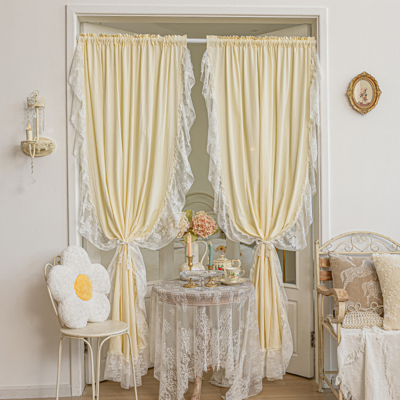 美人胚子棉麻2023遮挡门帘免打孔