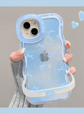 满屏小蝴蝶结双支架适用苹果15promax手机壳华为Pura70新款mate60pro+女荣耀100简约Reno12软硅胶VIVOS18小米