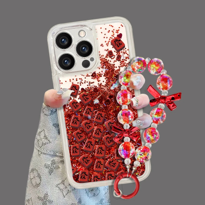 满屏發八方来财流沙新年红适用苹果16PROMAX手机壳iphone15/14Pro华为mate70pro荣耀300女S20小米15Reno13/12