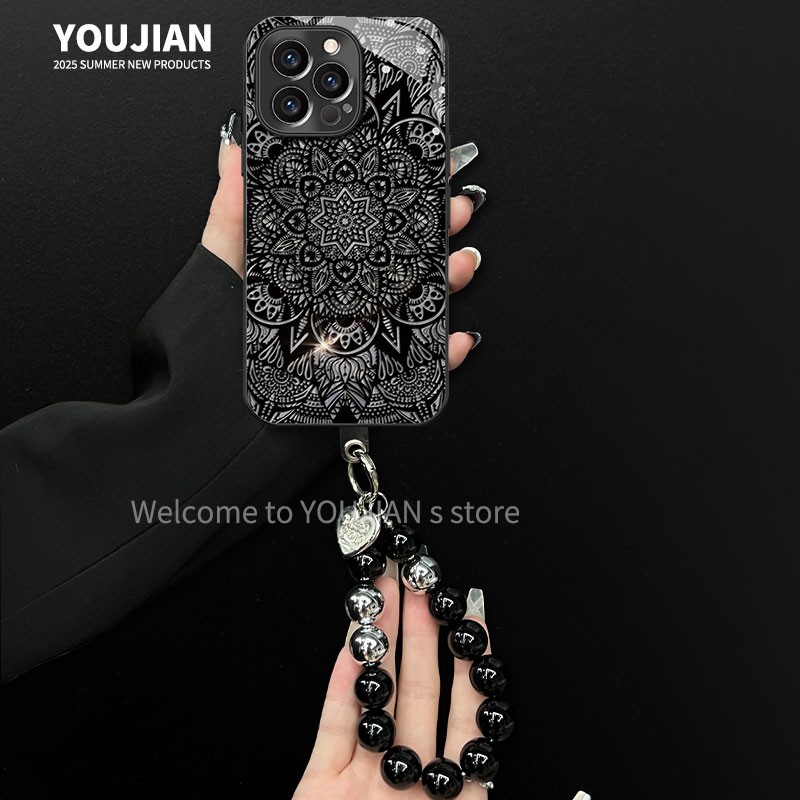 暗黑图腾电镀玻璃适用手机壳