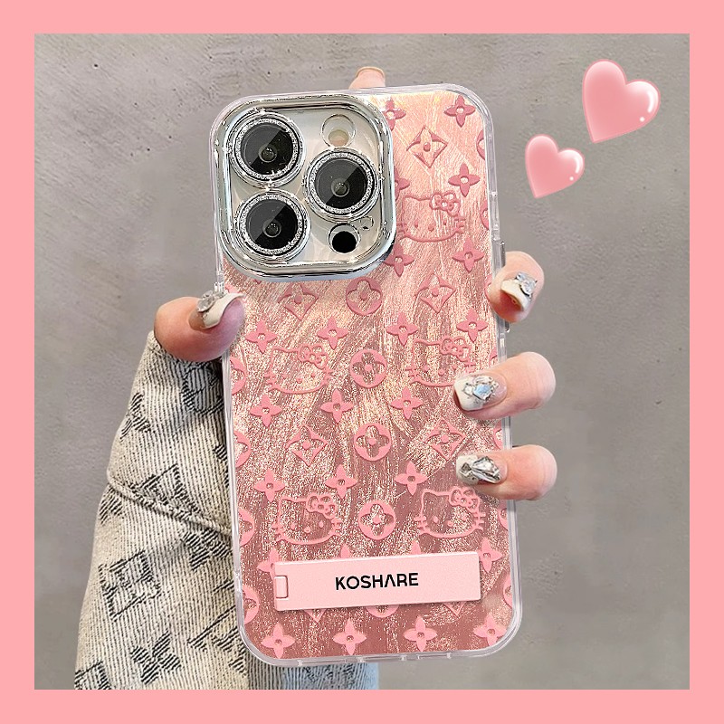 精孔羽纱满屏星星kt适用苹果16promax手机壳iphone15/14新款华为mate60pro女P70凯蒂猫Reno12/VIVOS19/小米14