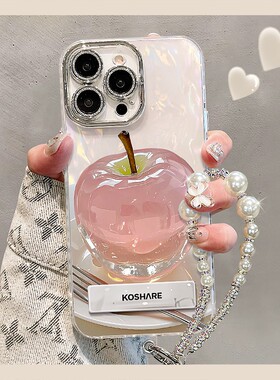 高级感水晶苹果贝壳纹适用苹果16手机壳iphone15/14plus新款12/11prmax华为mate60pro女Pura70全包P30不撞壳