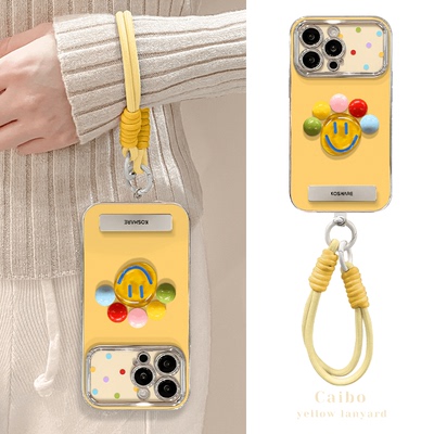 黄底笑脸公仔适用多型号手机壳