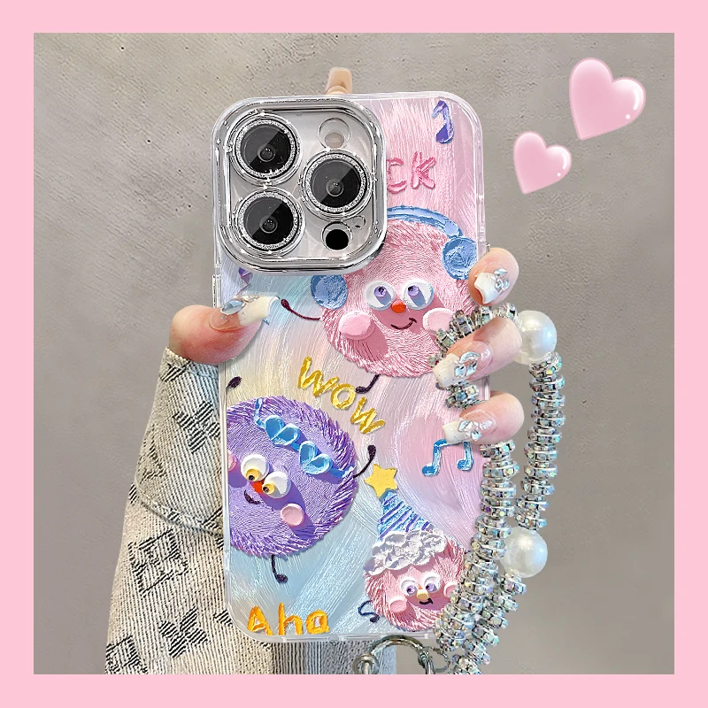 油画煤球适用苹果16PROMAX手机壳iphone15/14PRO新款华为mate60pro精孔羽纱荣耀200/Pura70/小米15Reno13/S20