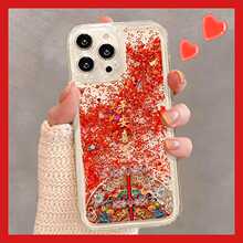 平安喜乐流沙壳适用苹果16手机壳iphone15/13新款12/11promax华为mate70pro女nova13荣耀200小米14Reno12/S19