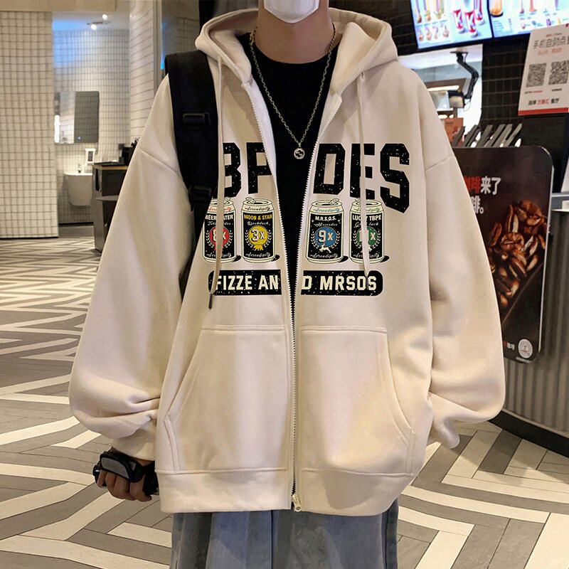 连帽开衫卫衣男春秋季2026新款潮牌宽松休闲外套oversize男装上衣