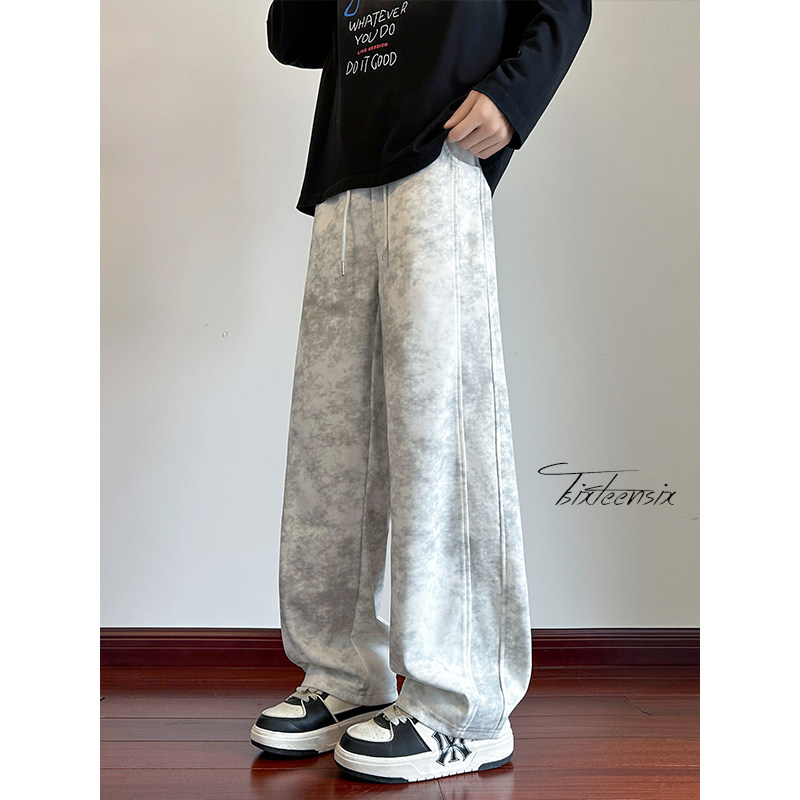 裤子男秋冬季2026新款直筒长裤美式休闲高街宽松弯刀裤大码阔腿裤,男装,休闲裤,淘宝优惠券,粉丝福利购,淘宝优惠卷