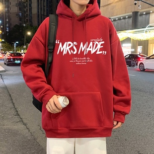 美式重磅卫衣男秋冬季2026新款潮牌oversize连帽套头宽松情侣外套