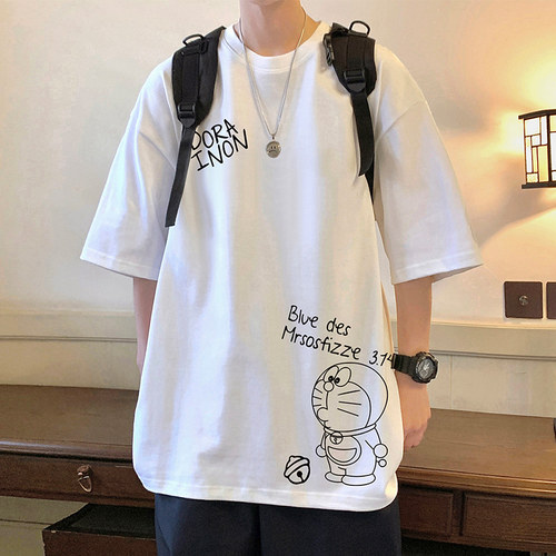 纯棉多啦A梦卡通潮流休闲短袖T恤