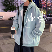 卫衣外套男秋冬款 潮牌加绒宽松2026春季 新款 美式 连帽拉链开衫 衣服