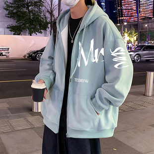 美式卫衣外套男秋冬款潮牌加绒宽松2026春季新款连帽拉链开衫衣服