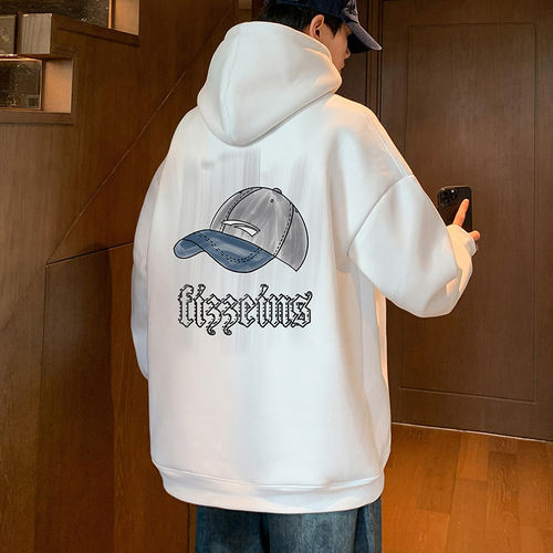 连帽卫衣男秋冬季2025新款美式大码运动帽衫潮牌宽松男生加绒外套