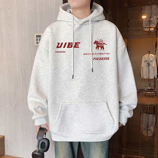 连帽卫衣男春秋季2026新款套头宽松大码帽衫休闲美式长袖上衣外套