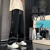 高街vibe运动裤 子男秋冬季 2026新款 美式 加绒阔腿宽松直筒休闲长裤