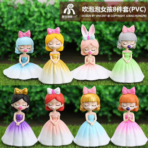 盲盒手办ins网红吹泡泡女孩可爱童话风少女心模型摆件学生玩具生