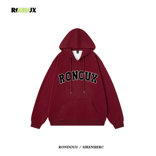 重磅美式 高街潮牌oversize连帽卫衣男女秋冬加绒加厚宽松情侣外套