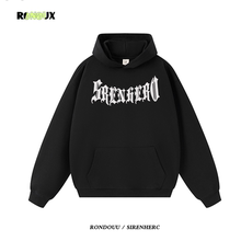 美式复古高街oversize重磅宽松连帽卫衣男女秋冬潮牌情侣帽衫外套