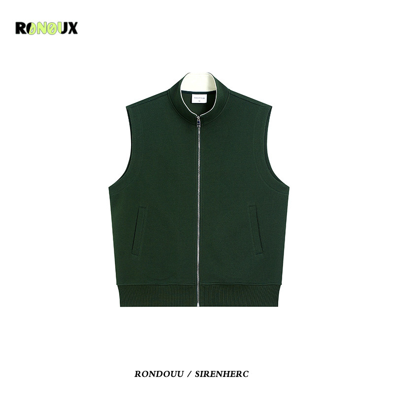 美式复古拉链立领马甲外套男女春秋宽松情侣休闲外搭叠穿无袖背心