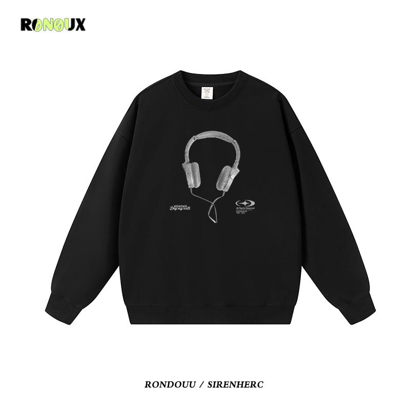 美式复古oversize圆领卫衣