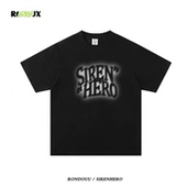 美式 重磅纯棉hiphop上衣 t恤男女夏季 高街oversize潮牌情侣装 短袖