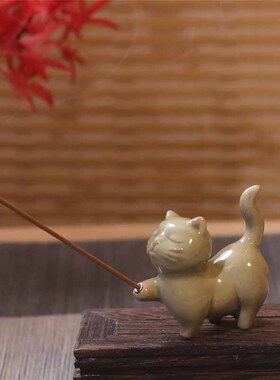 陶瓷香插笔架茶宠工艺品茶道摆件