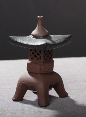 陶瓷复古假山沙盘带灯茶桌工艺品