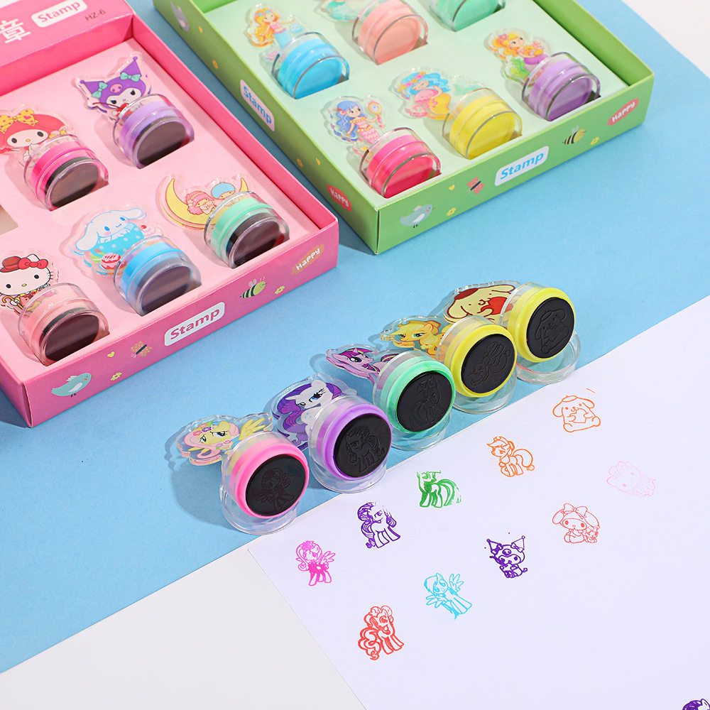 三丽鸥印章套装创意卡通可爱ins风高颜值汪汪队奥特曼趣味超萌6个