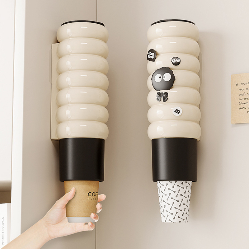 高颜值纸杯架取杯器壁挂式磁吸